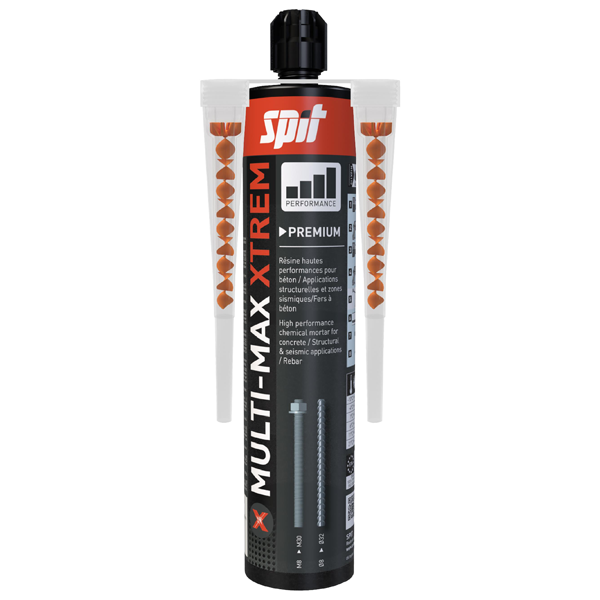Résine de scellement chimique multi-matériaux à hautes performances - Multimax Xtrem Spit - cartouche de 300 MLT