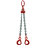 Elingue à chaîne réglable de 2,5 mètres 2 brins Levac crochets à verrouillage automatique - CMU 2800 kg