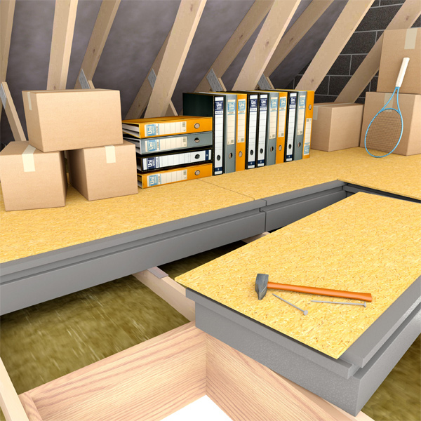 Isolant PSE + dalle OSB - isolation combles perdus et aménagement - Solivbox 31 - R=7,32 m².K/W - 1,20 M x 0,50 M - ép. 12+220 MM