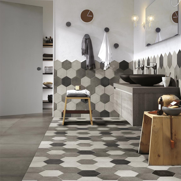 Carrelage intérieur en grès cérame émaillé effet ciment Rewind - 21,0 cm x 18,0 cm - ép. 9,50 mm - Corda