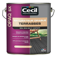 Saturateur opaque pour terrasse bois - OPAQ SX Cecil Professionnel - Teck mat - Pot 5L