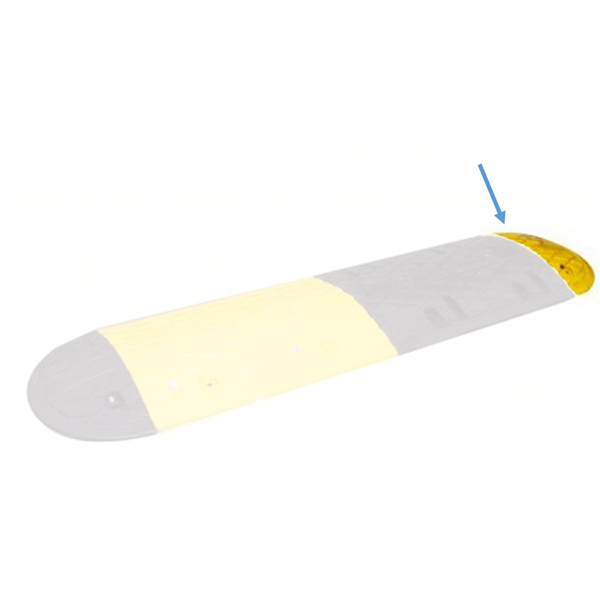 Élément d'extérieur pour ralentisseur en caoutchouc jaune 35x17x5 cm