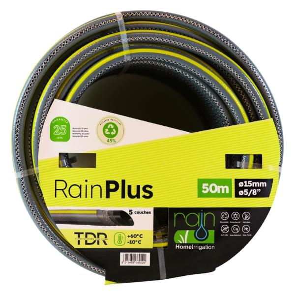 Tuyau d'arrosage 50,00 m RainPlus - ⌀ 15 mm 5/8" - 28 bar