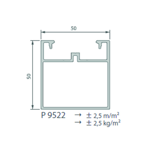 Lambourde en aluminium pré-percée pour réalisation de sous-structure porteuse de terrasse en composite - 50x50 mm - Longueur 6 m