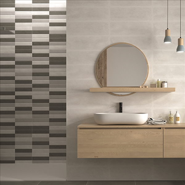 Faïence murale effet béton Edilis Mild Décor Mosaïco - 20,0 CM x 60,0 CM - ép. 9,40 MM