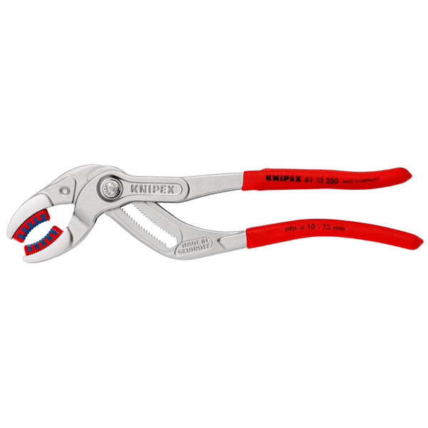 Pince pour siphon, connecteur et tube plastique Knipex - Poignées gainées - Longueur 250 mm