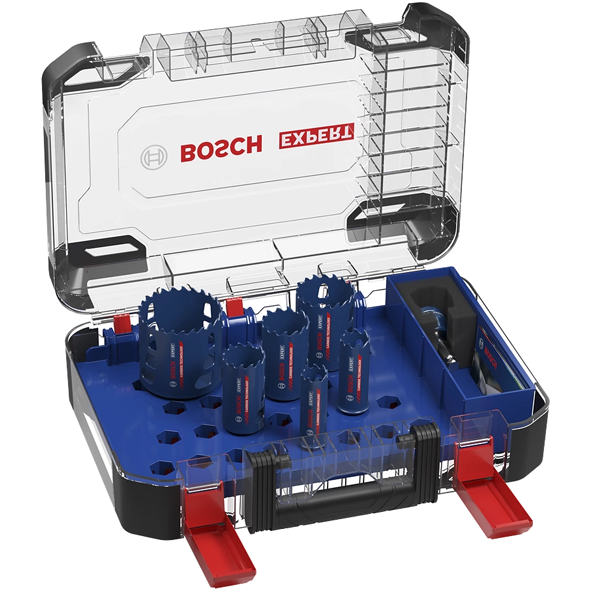 Coffret de 6 scies trépans multi-matériaux - Expert Tough Material Bosch - 22 à 68 mm - longueur utile 60 mm