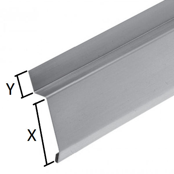 Bande de solin à biseau en zinc Granum Basalte Rheinzink - développé de 100 mm - ép. 0,65 mm - 2 mètres
