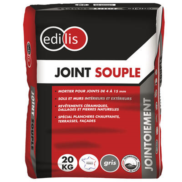 Joint souple gris Edilis - de 4 à 15 mm de largeur - sac de 20 kg