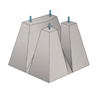 SOCLE MAT 6M ENTRAXE 200X200MM