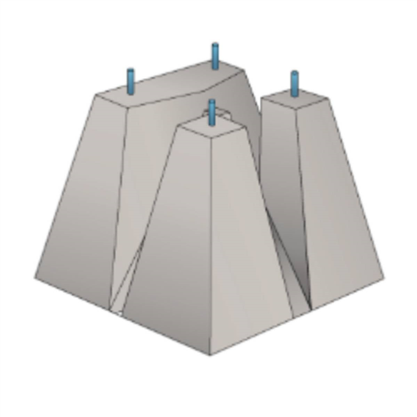 SOCLE MAT 6M ENTRAXE 200X200MM