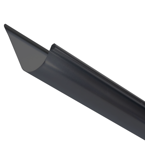 Gouttière Havraise en zinc Anthra-Zinc VMZINC avec pince et boudin Ø 14 mm - 333 MM - ép. 0,65 MM - 4 M