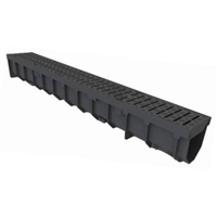 Caniveau MEAFLUID 100 BLACK avec grille passerelle polyamide CLIPFIX C250 1M