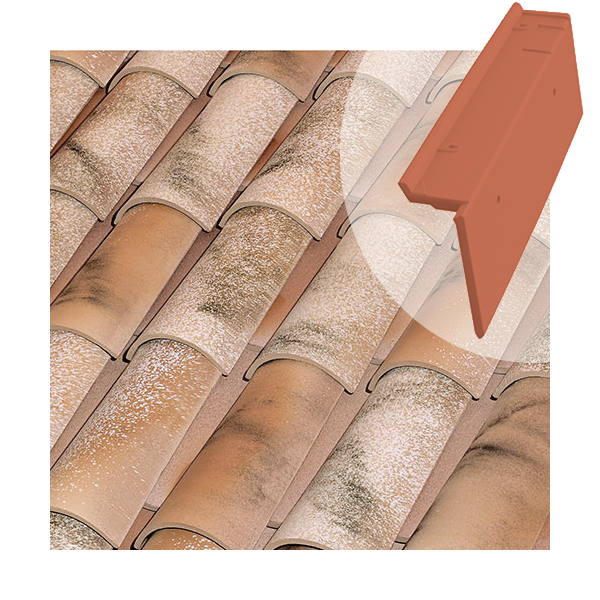 Tuile de rive à rabat universelle Tejas Borja - côté droit du toit - coloris Nature Lamalou - 470 MM x 90 MM