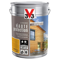 Lasure bois extérieur V33 - Résine haute protection - Chêne clair - Aspect satin - Pot 5L