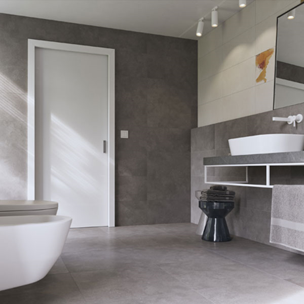 Carrelage intérieur effet béton ciré en grès cérame émaillé - Betonico - 60,0 cm x 60,0 cm - ép. 10,00 mm - Gris