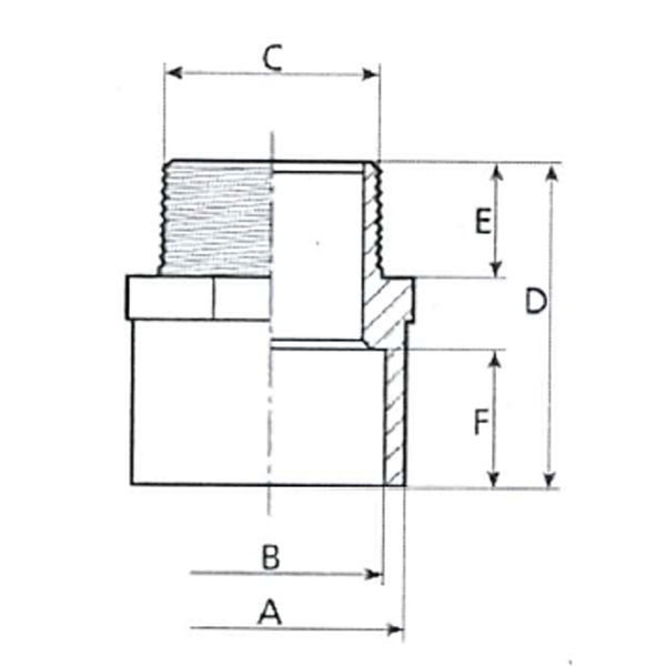 Embout fileté PVC à coller/visser pour plomberie de piscine - diamètre 50/63 mm