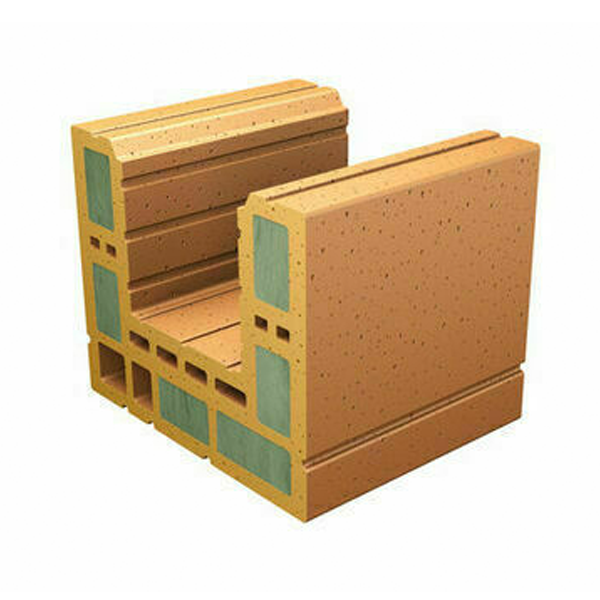 Brique linteau chaînage feuillure auto-isolant remplie de laine de roche - Climamur 30 - L.300 MM x l.249,0 MM x H.249 MM