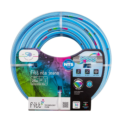 Tuyau d'arrosage NTS Jeans - Fitt - Diamètre 15 mm - Longueur 25 mètres - Bleu