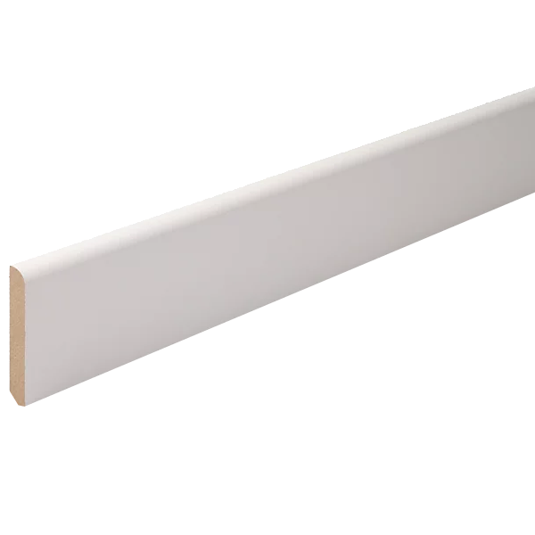 Plinthe arrondie en MDF prépeint en blanc - section de 14 MM x 80 MM - longueur 2440 MM