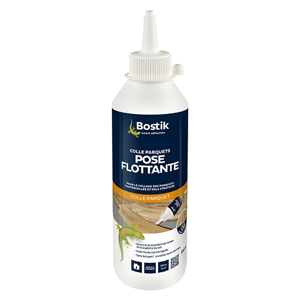 Colle vinylique pour assemblage et pose parquet flottant et sol stratifié - Bostik - Biberon 500 ml