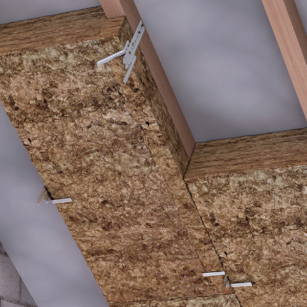 Panneau en laine de roche Rockcomble Évolution - combles aménagés entre chevrons - R = 6,05 m².K/W - 1,35 M x 0,50 M - ép.200 MM