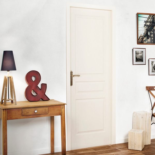 Bloc-porte alvéolaire postformé prépeint chant droit - Huisserie 88/56 et joint confort - serrure PDDT - Chauvat Portes - 204 CM x 83 CM - Poussant gauche