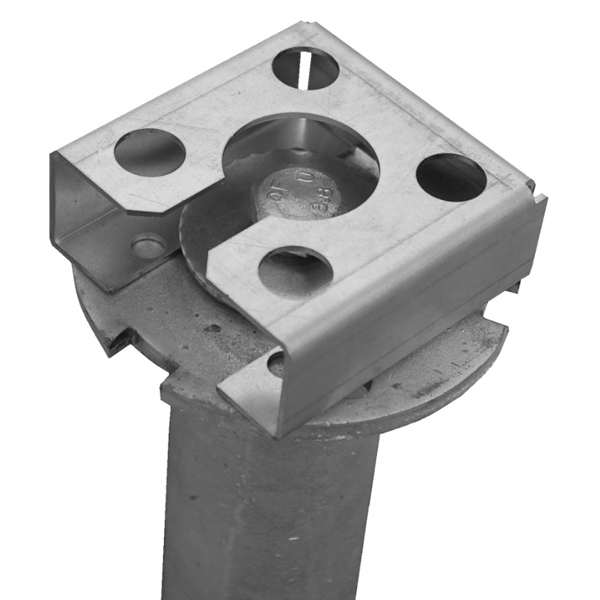 Connecteur Wood 90 pour poteau en bois vertical sur vis de fondation Weasyfix - acier galvanisé