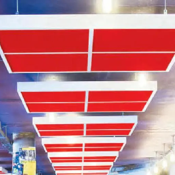 Dalle faux plafond 60x60 cm - Tonga A 22 - Bords droits - Couleur Rubis - ép. 22 mm