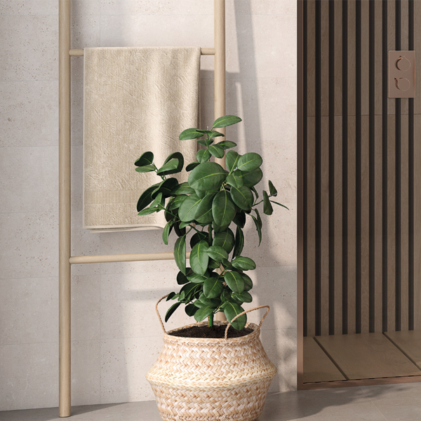 Faïence murale effet béton Amira - 20,0 CM x 60,0 CM - ép. 8,80 MM - coloris Beige mat