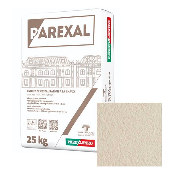 Enduit de restauration à la chaux PAREXAL Parex - B10 Terre de Lune - Sac de 25 KG
