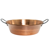 Bassine à confiture en cuivre - Le Pratique - Diamètre 38 cm - Volume 9L - Anses Inox
