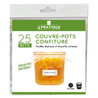 Couvre-pots de confiture - Le Pratique - Taille unique - Lot de 25 kits pour 25 pots