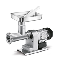 Hachoir électrique professionnel n°22 avec trémie et base en inox