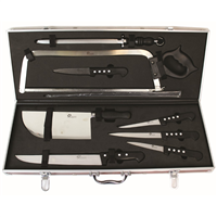 Valise de boucher composée de 8 pièces - Lame de 3 mm en acier inoxydable