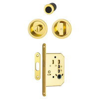 Set pour porte coulissante aluminium chromé mat