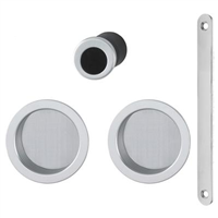 Set pour porte coulissante aluminium chromé