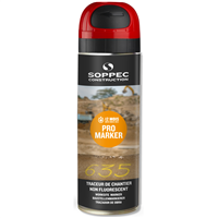 Traceur de chantier PROMARKER rouge non fluorescent durée 12 mois 500 ml