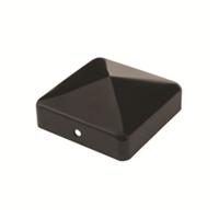 chapeau pyramide pour poteau bois finition noire section 90 x 90 mm