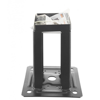 pied de poteau carré noir pour claustras ppjnc avec fixation 70 x 70 mm