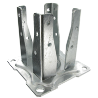 pied de poteau carré sur platine à boulonner