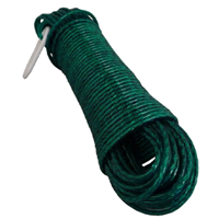 corde à linge plastifiée verte - âme métal avec tendeur - diamètre 2.7 mm - longueur 20 m