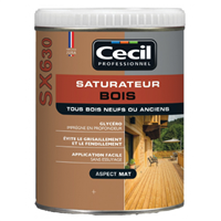 saturateur bois sx630 cecil - tous bois et tous supports - vert autoclavé aspect mat - 1 litre