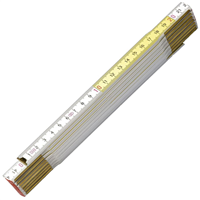 mètre pliant en bois blanc et jaune stanley largeur 15 mm longueur 2 m
