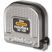 mètre à ruban stanley roloflex coque métallique 2 mètres x 16 mm classe 2