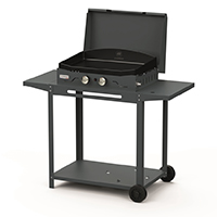 plancha gaz et couvercle adela 260v2 sur chariot 6 à 10 couverts le marquier - 2 brûleurs - bleu