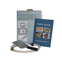 kit de démarrage forge adour - pour plancha gaz - guide pratique, spatule coudée et flexible