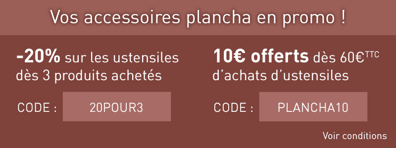 Promo ustensiles planchas