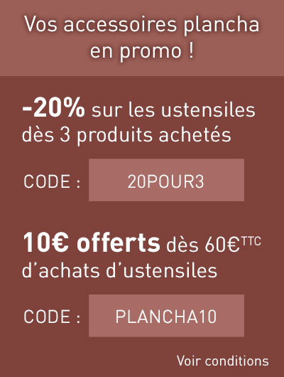 Promo ustensiles planchas