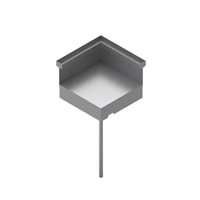 support d'angle saaf ng avec crédence pour meuble plancha - forge adour - acier gris clair